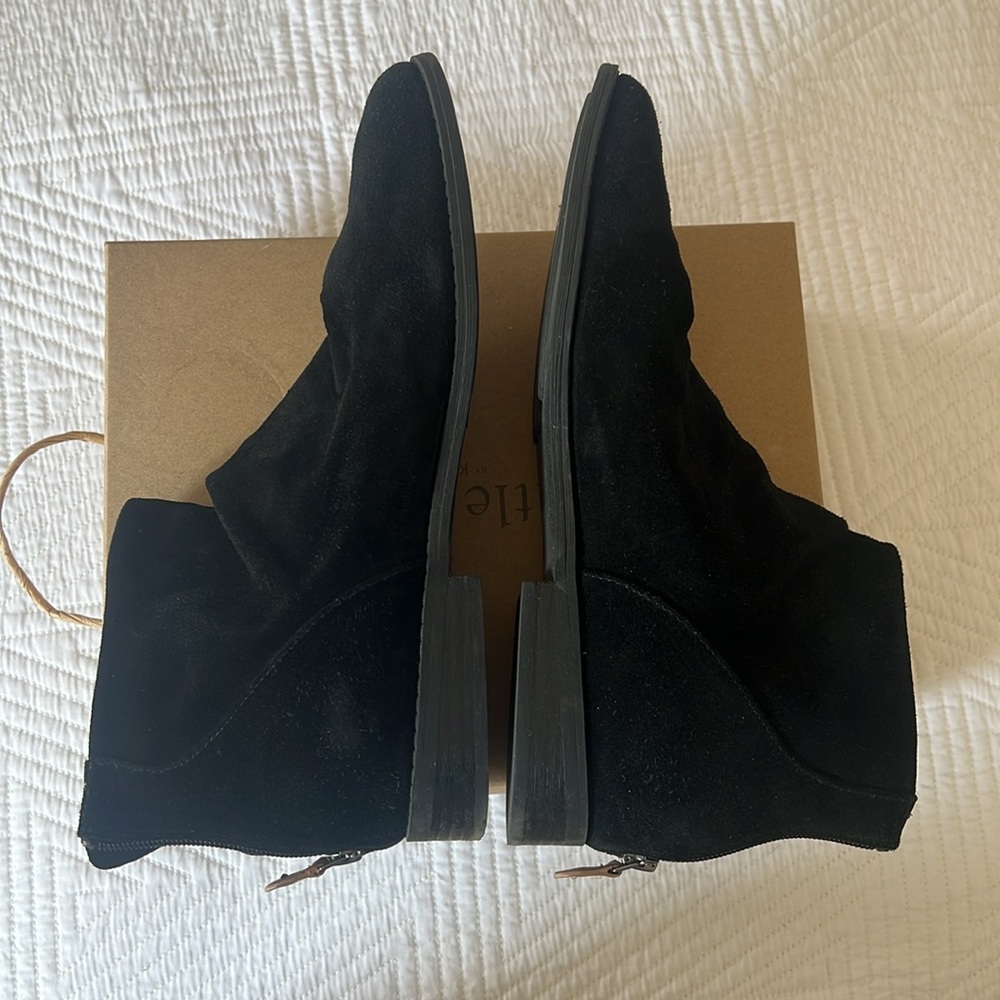 Emma Bootie Black Suede Ankle Boots - Picture 7 of 12